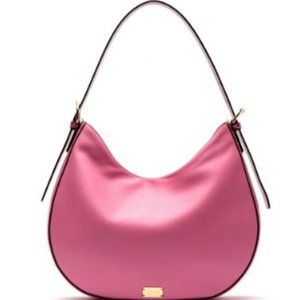 FRANCES VALENTINE Honey Round Leather Hobo Bag In Pink